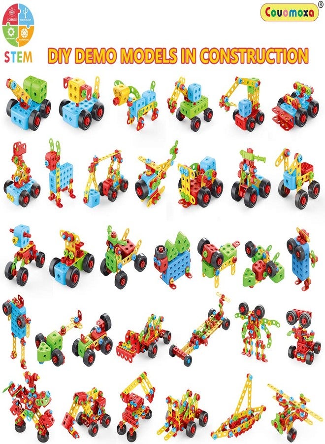 COUOMOXA 404 Pcs Building Toys STEM for Kids: 62 DIY Demo Models Construction Creative Set - Educational Toy for 5 6 7 8 9 10+ Years Old Kids Home School - Birthday Gift for Boys Girls - Image 2